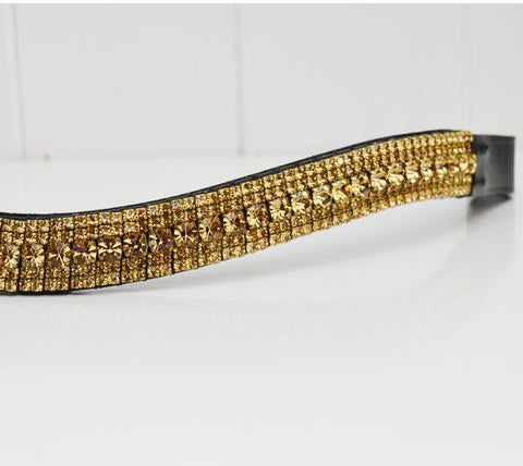 Saddlery Goods Horse Leather Browband with Gold Crystal