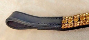 Saddlery Goods Horse Leather Browband with Gold Crystal