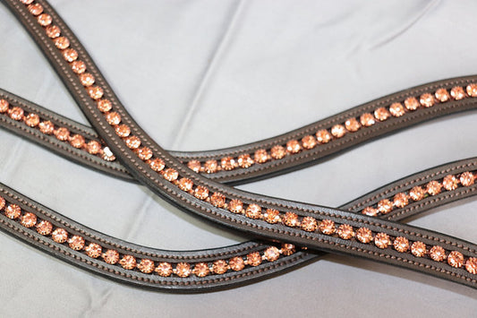 Saddlery Goods 6 MM RoseGold Diamonté Browband