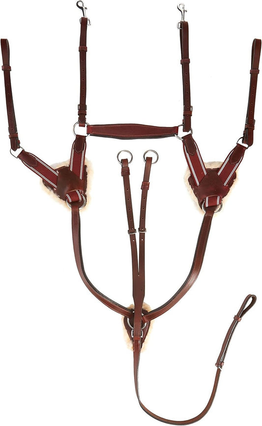 5 Point Saddlery Goods Point Leather Horse Breastplate Tan Color