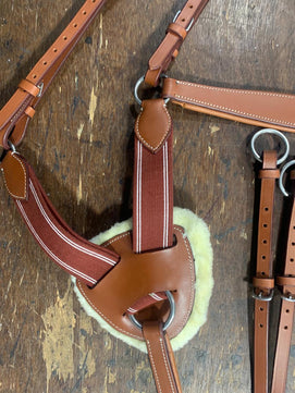 5 Point Saddlery Goods Point Leather Horse Breastplate Tan Color