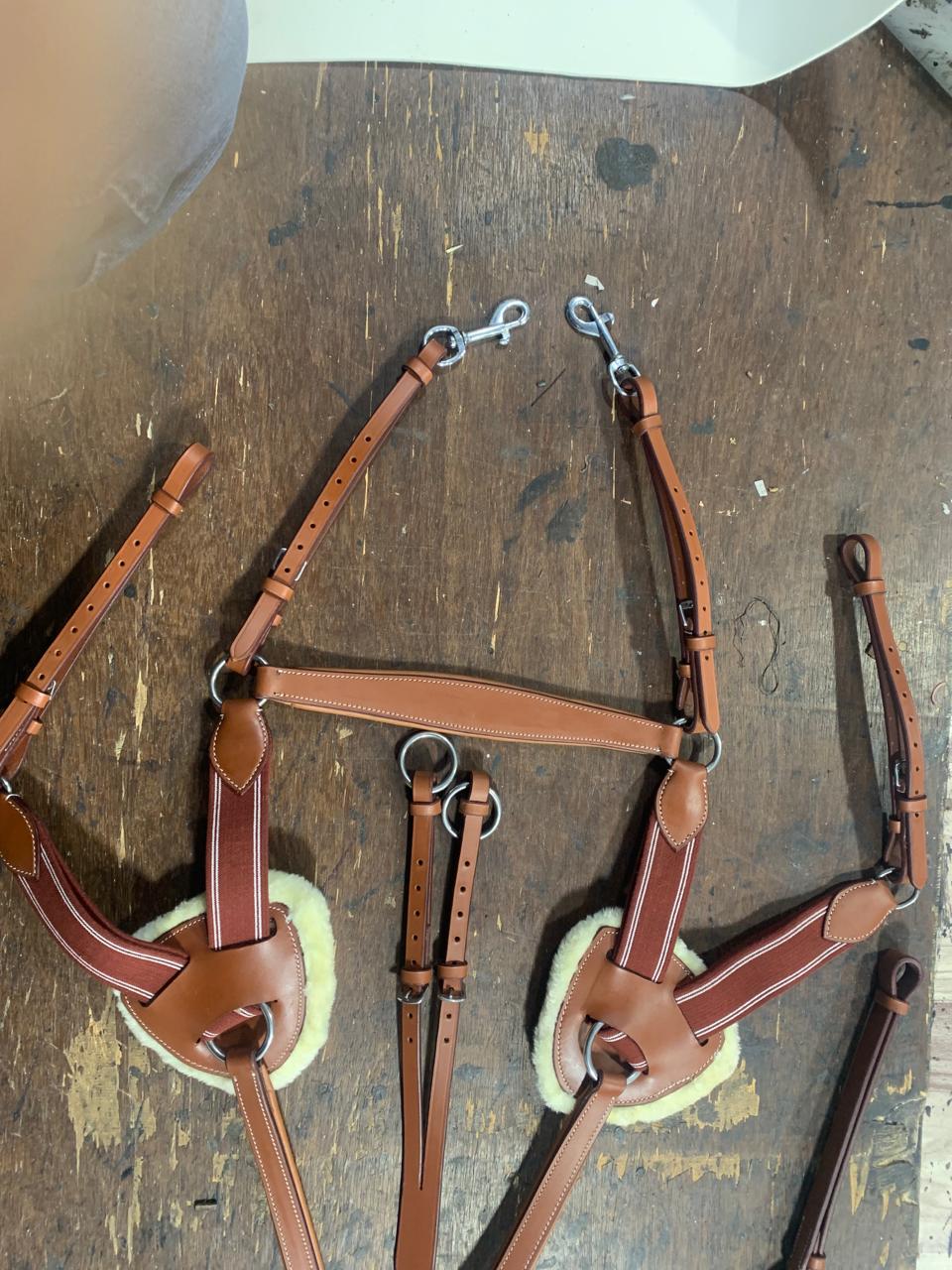 5 Point Saddlery Goods Point Leather Horse Breastplate Tan Color