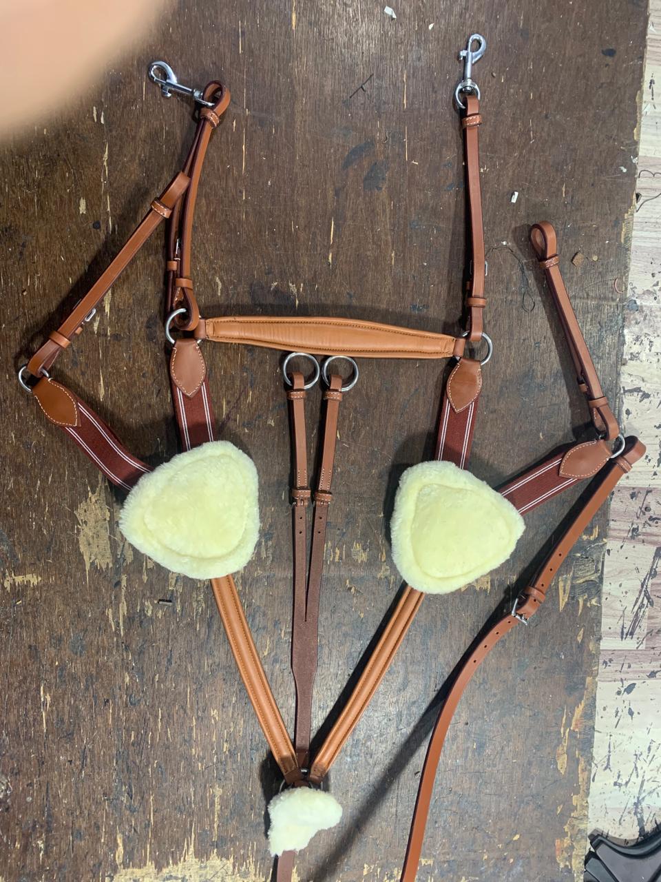 5 Point Saddlery Goods Point Leather Horse Breastplate Tan Color