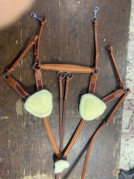 5 Point Saddlery Goods Point Leather Horse Breastplate Tan Color