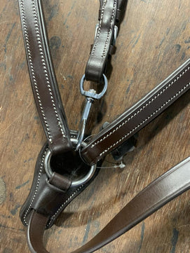 Saddlery Goods 5 Point Anatomical Horse Leather Breastplate Color Havana Brown and Black