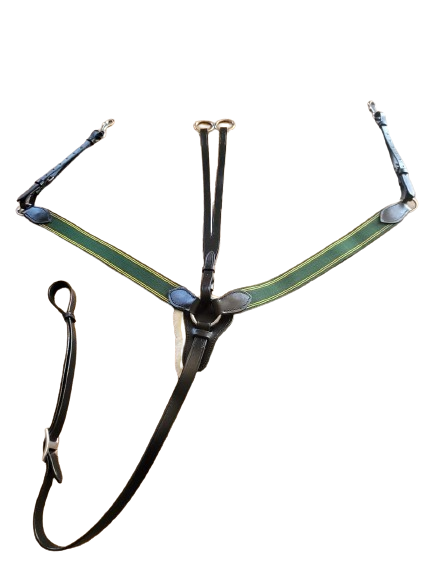 Saddlery Goods Green Elastic Breastplate Martingale with Running Attachment