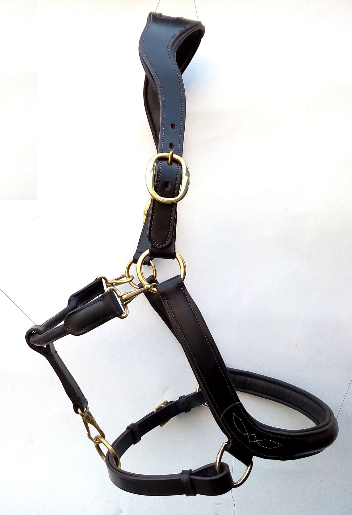 Saddlery Goods Pro Horse Leather Halter with 3 snap