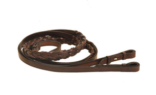 Saddlery Goods Leather Laced Rein with Stud Hooks