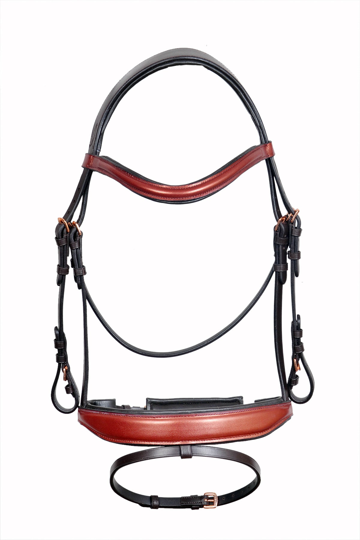 Saddlery Goods English Leather Bridle With Rose Gold Hardware