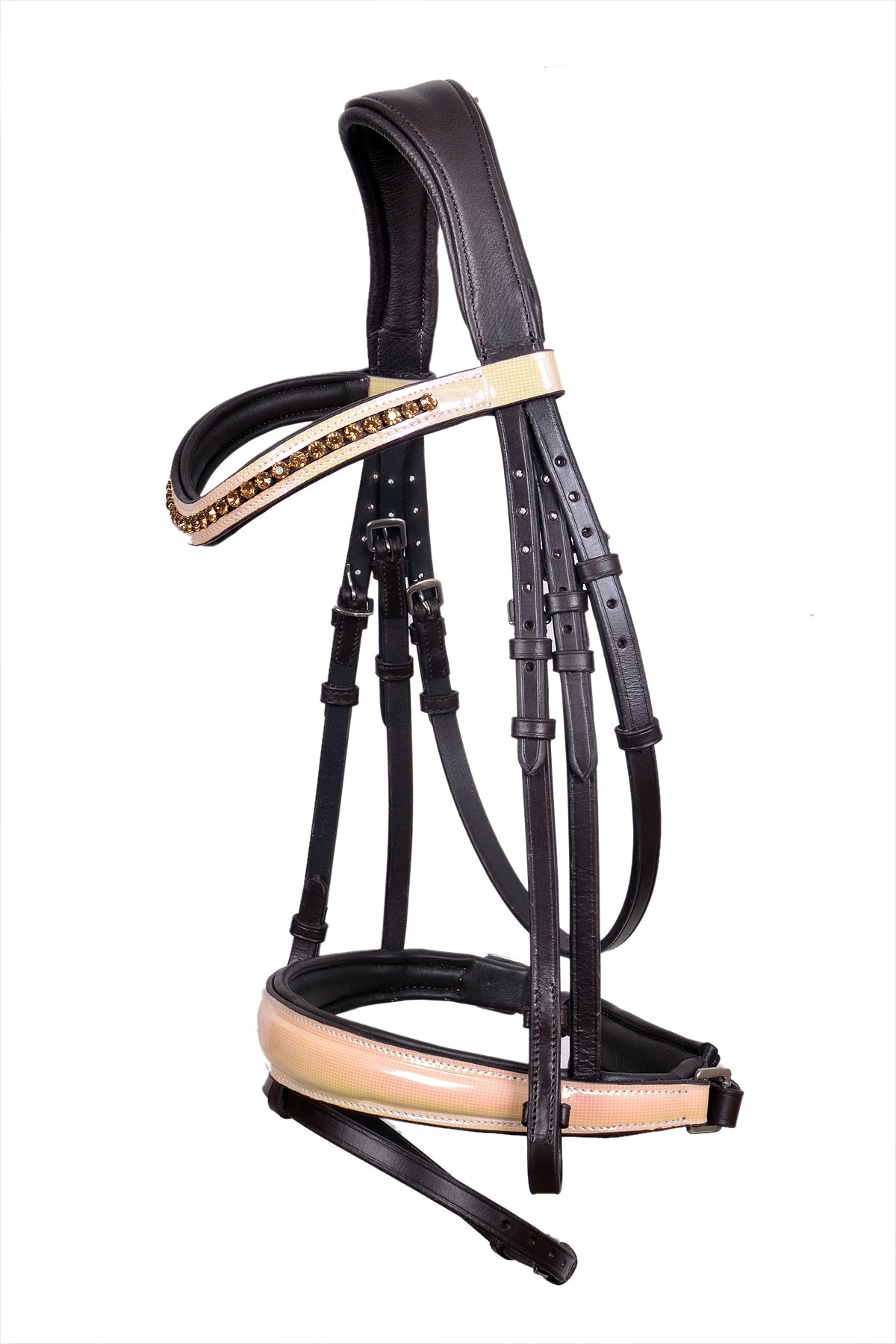 Saddlery Goods Anatomical Dressage Horse Bridle English Leather With Reins