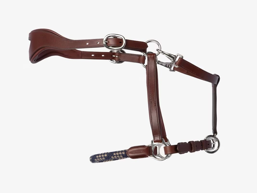 Saddlery Goods ECO-Friendly Soft Premium Leather With Soft Rope Noseband Advantage Headcollar