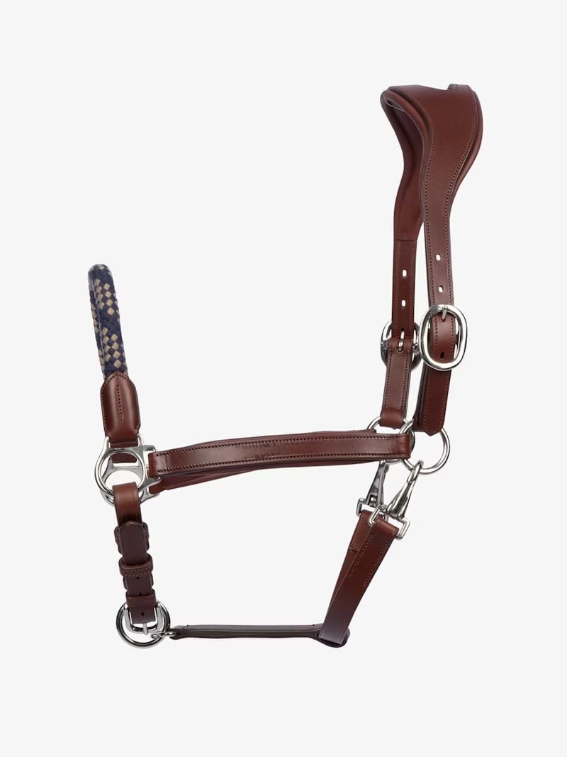 Saddlery Goods ECO-Friendly Soft Premium Leather With Soft Rope Noseband Advantage Headcollar