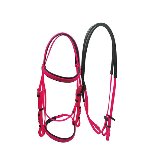 Pv-03 Special Design PVC Horse Bridle & Reins Color Pink