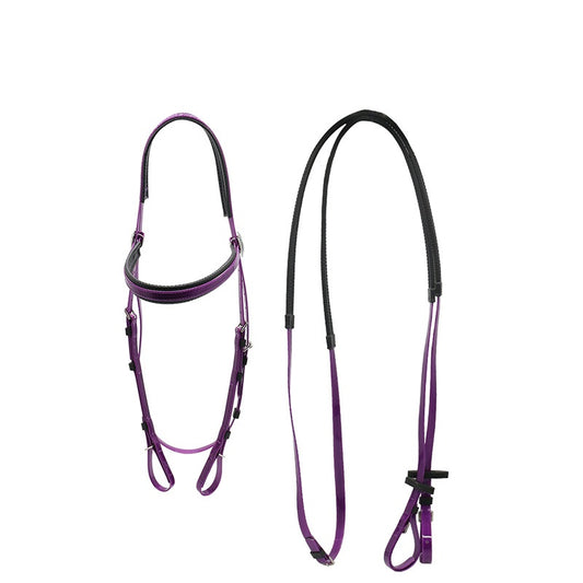 Pv-15 Equestrian Horse Racing Bridle Various Styles Western Riding Gear purple PVC Nylon Material