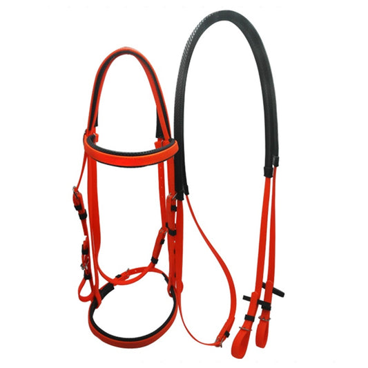 Pv-012 soft comfortable equestrian products adjustable Head Collar padded Horse PVC Bridle Orange color