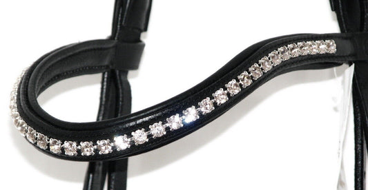 Saddlery Goods 6 mm white crystal leather browband