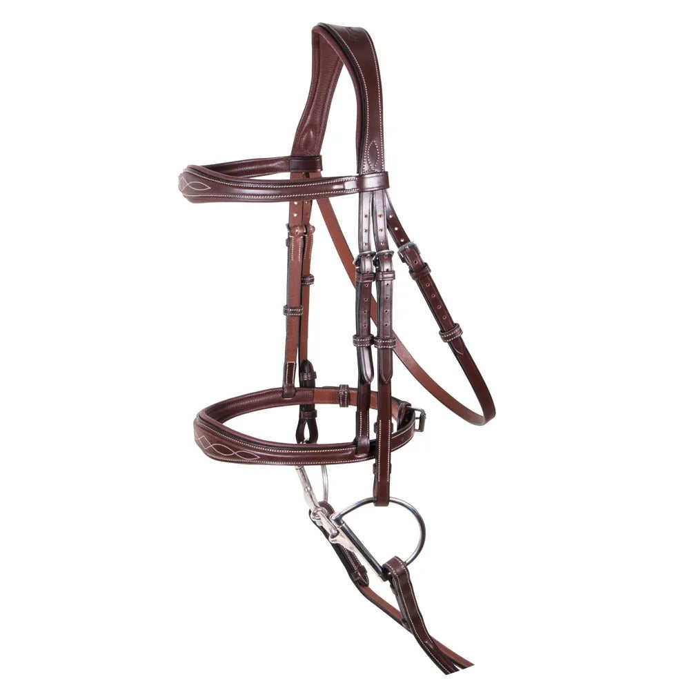 Saddlery Goods Shaped Padded Monocrown Bridle with Laced Reins