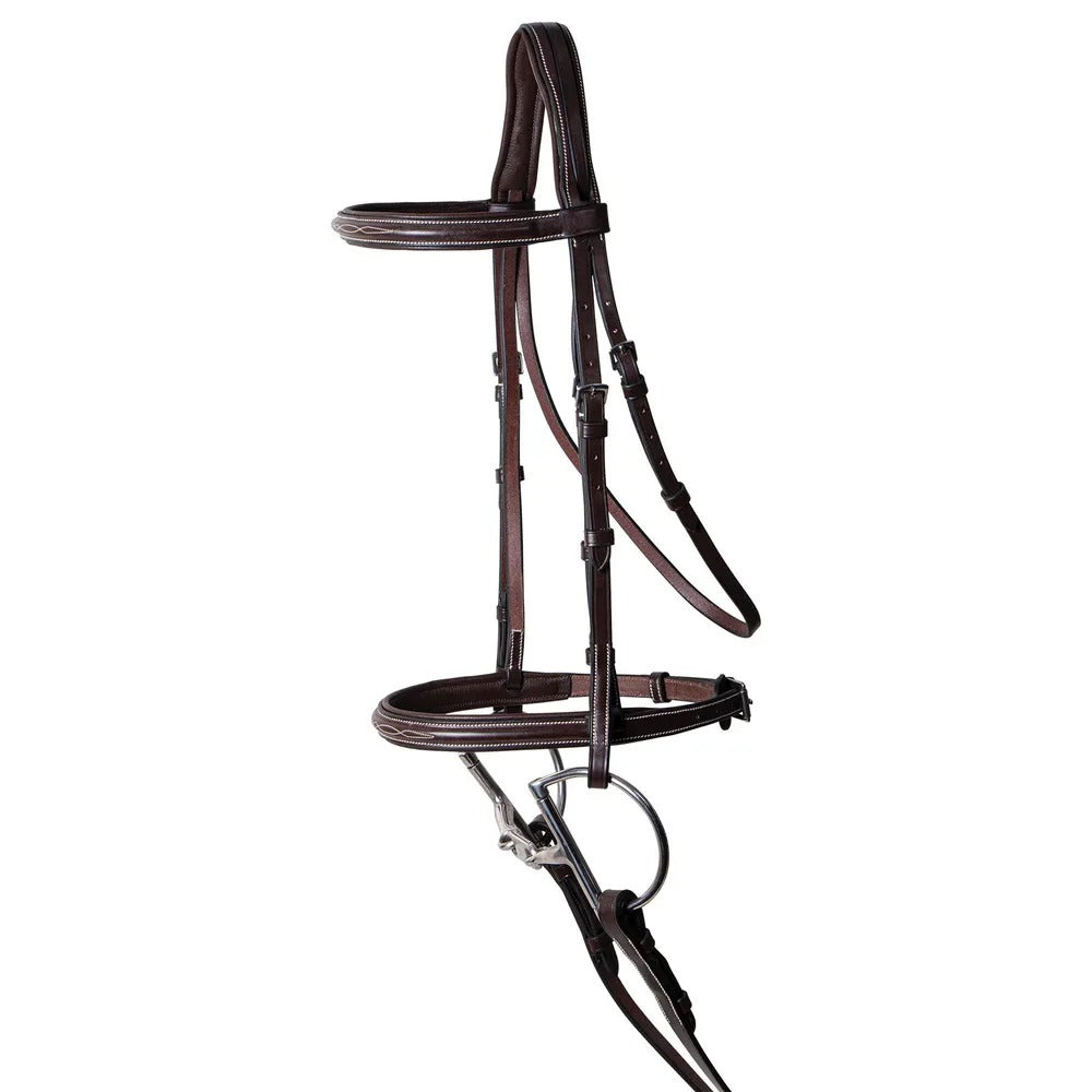 Saddlery Goods Pro Fancy Raised Comfort Crown Padded Bridle with Reins