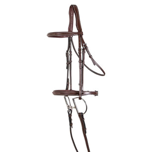 Saddlery Goods Chestnut Color Hunter Classic Snaffle Bridle with Laced Reins