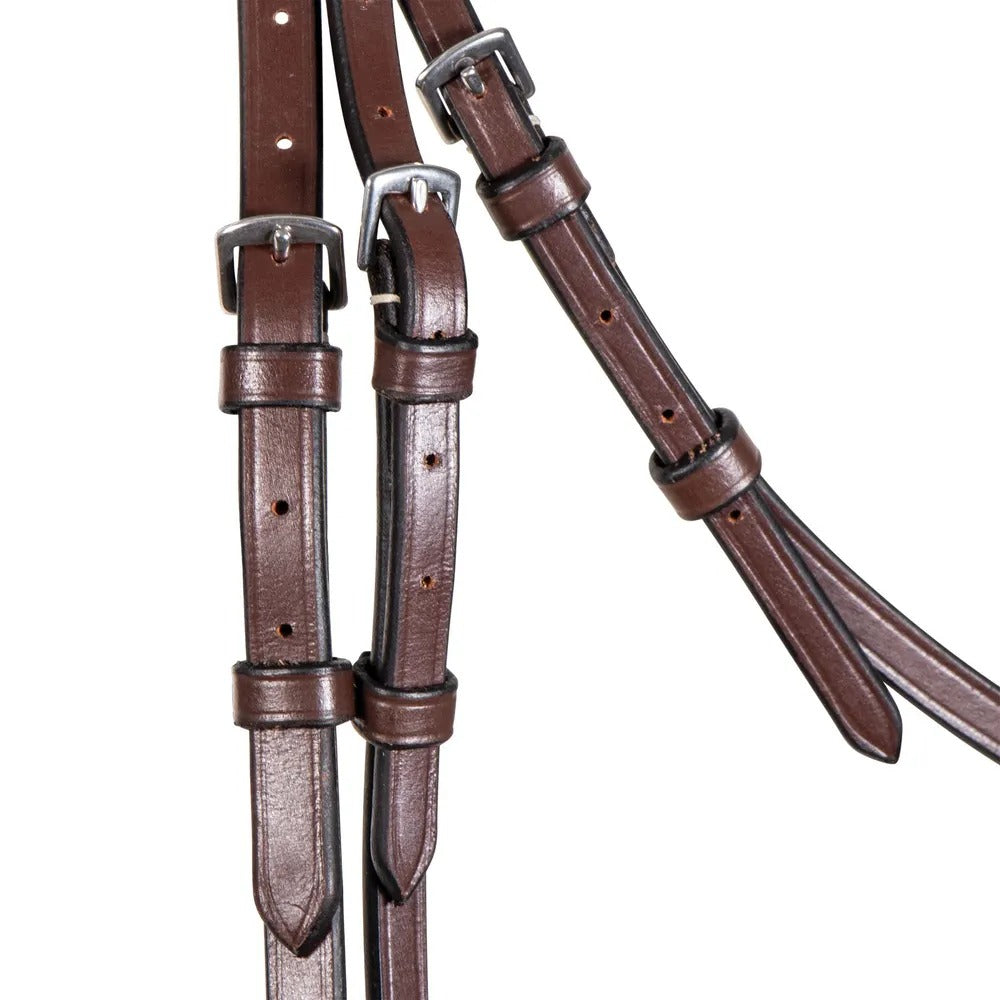 Saddlery Goods Chestnut Color Hunter Classic Snaffle Bridle with Laced Reins