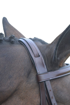 Sb-55 Saddlery Goods Braided Hunter Bridle with Reins Raised | Includes Matching Laced Reins for Horses | Handcrafted Tradition | Chestnut Raised Bridle