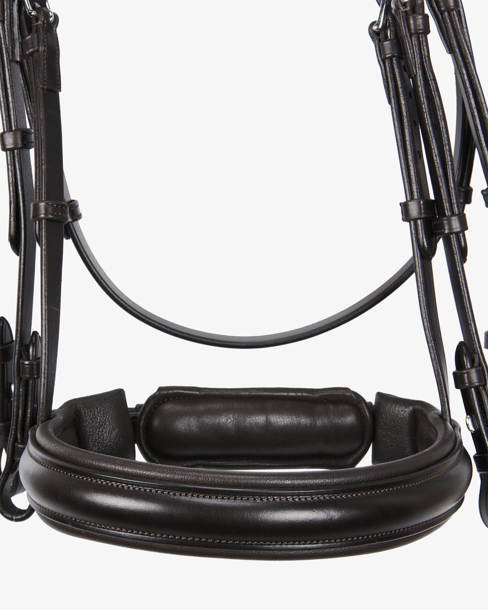 Sb-59 Saddlery Goods Leather dressage bridle with reins brown