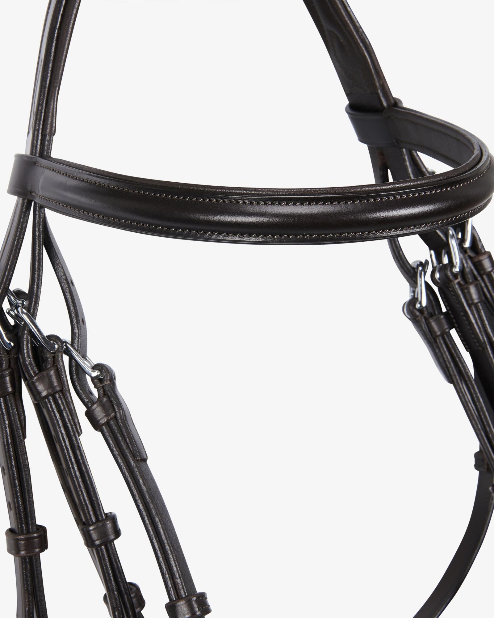 Sb-59 Saddlery Goods Leather dressage bridle with reins brown