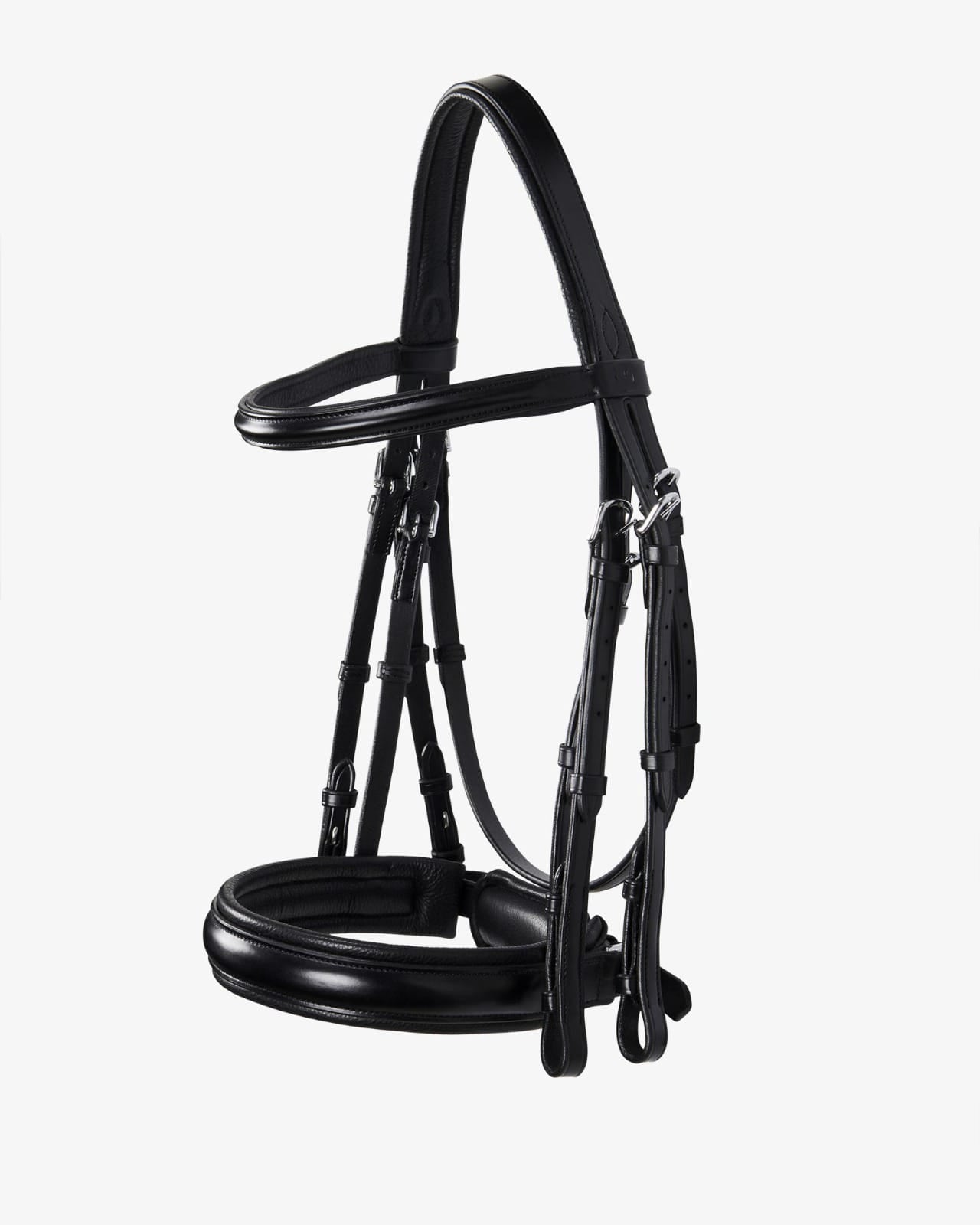 Sb-60 Saddlery Goods Leather dressage bridle with reins black