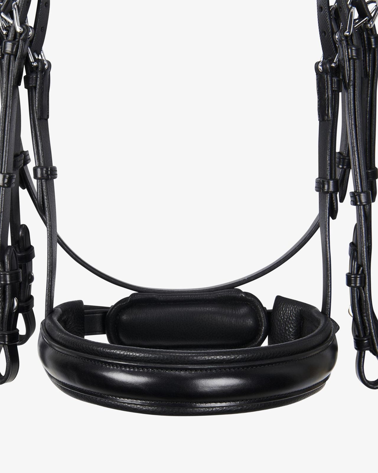 Sb-60 Saddlery Goods Leather dressage bridle with reins black