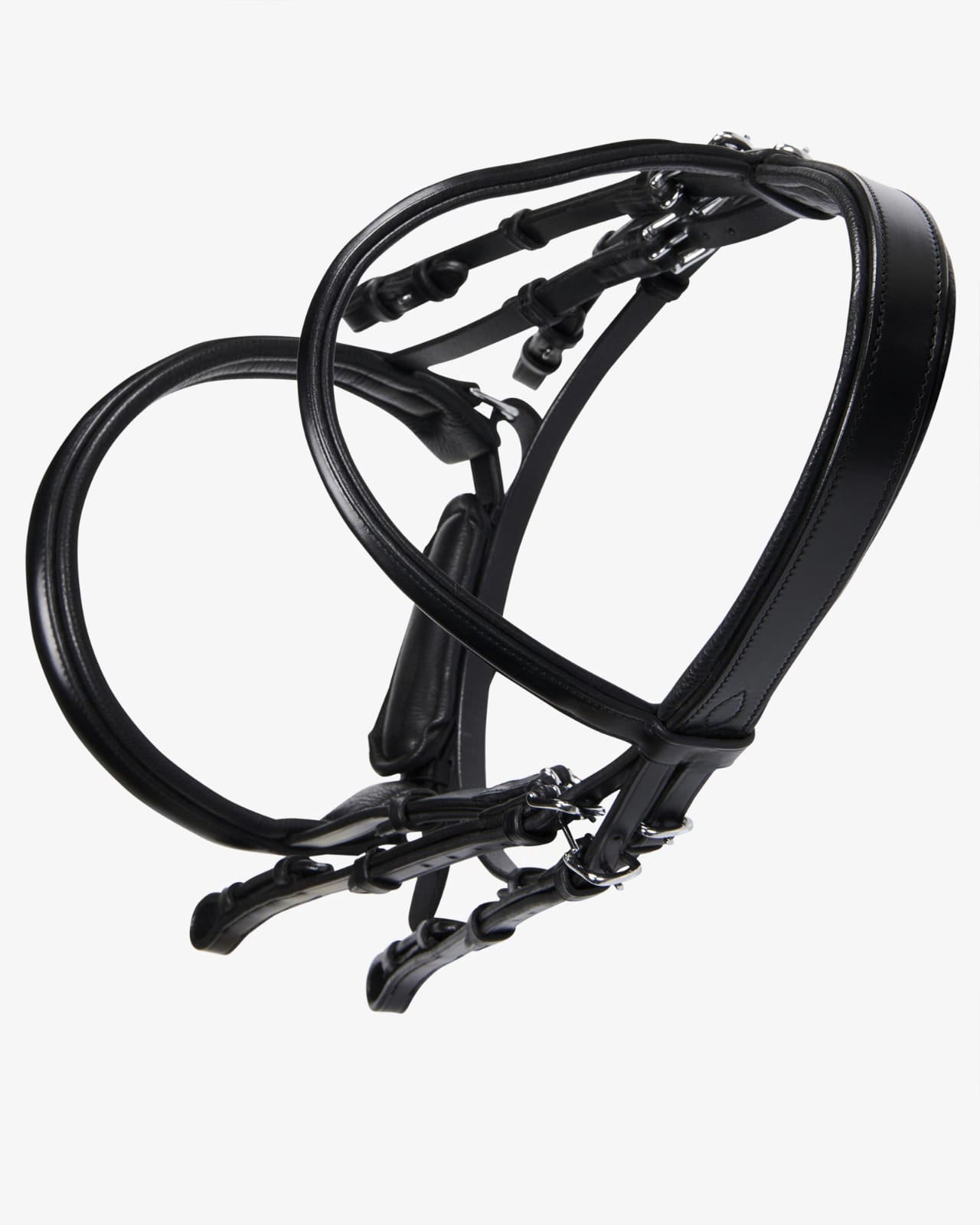 Sb-60 Saddlery Goods Leather dressage bridle with reins black