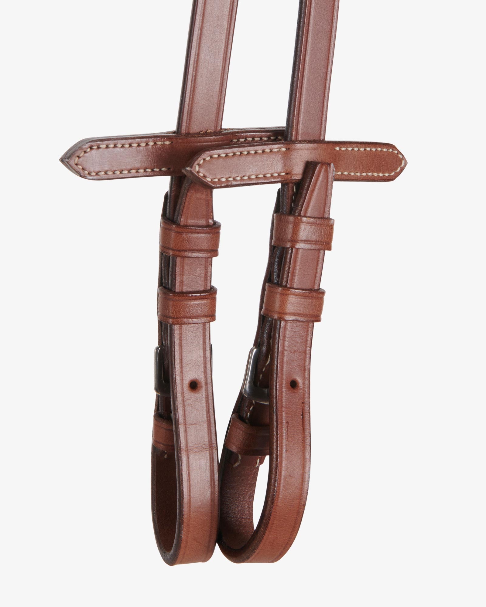 Sb-61 Saddlery Goods Leather English Bridle ridle with rubber reins color cognac