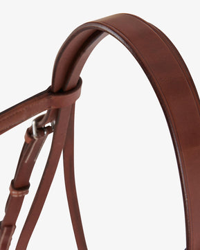 Sb-61 Saddlery Goods Leather English Bridle ridle with rubber reins color cognac