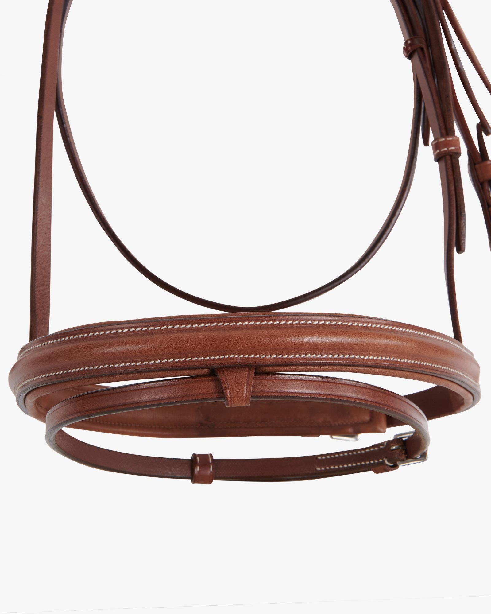 Sb-61 Saddlery Goods Leather English Bridle ridle with rubber reins color cognac