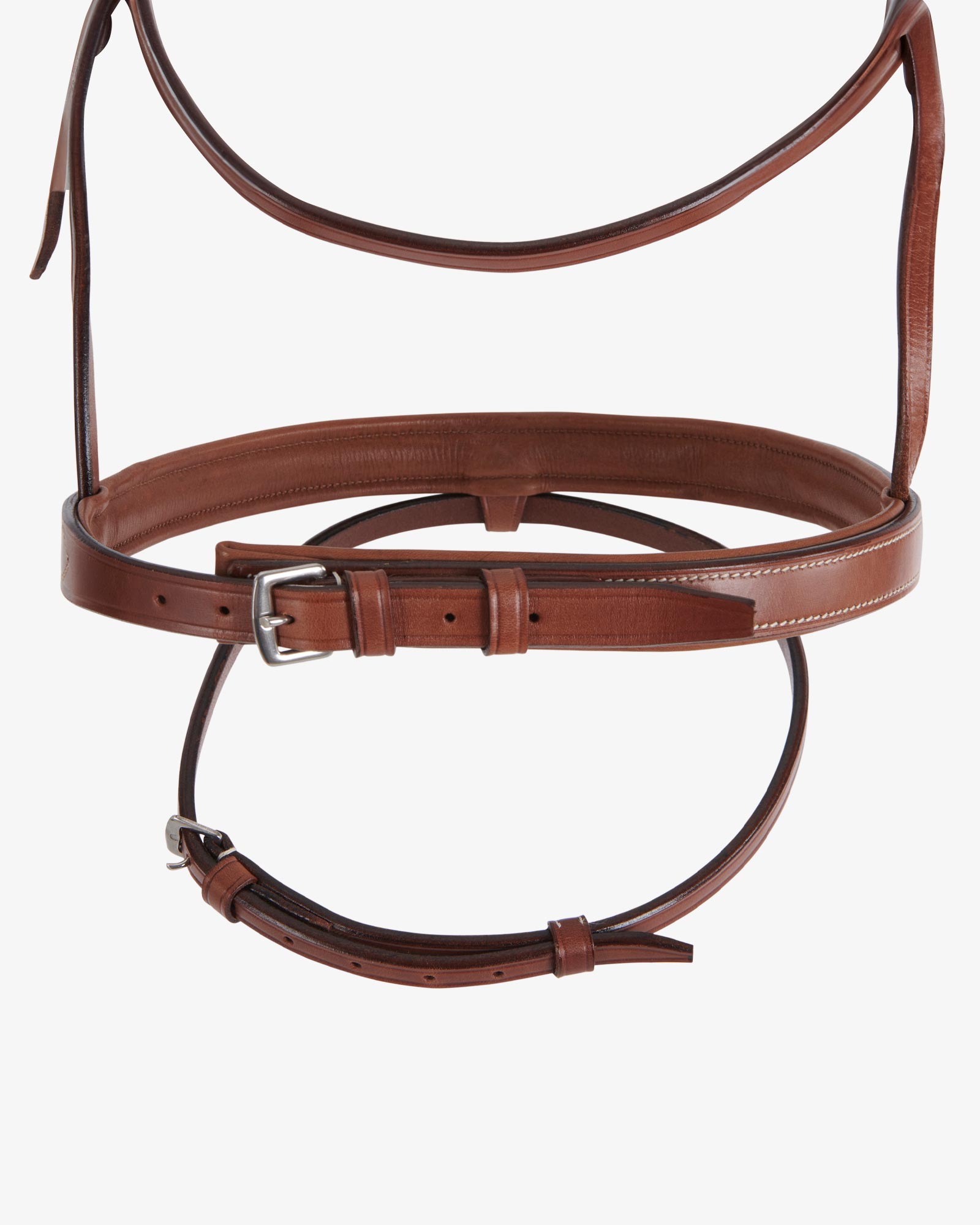 Sb-61 Saddlery Goods Leather English Bridle ridle with rubber reins color cognac