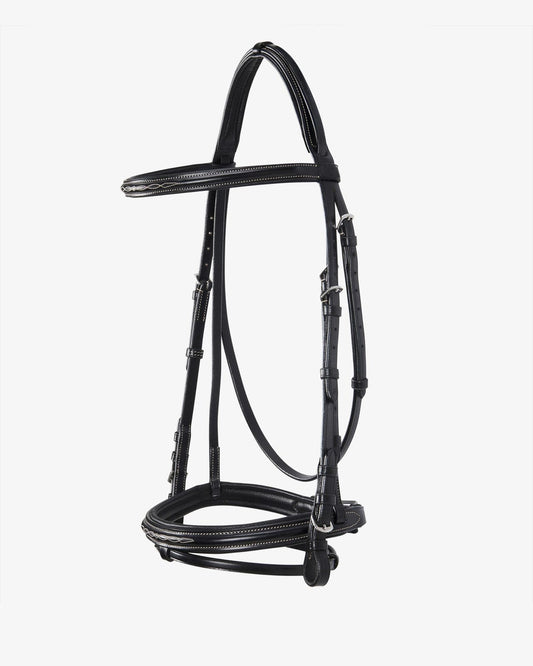 Sb-62 Saddlery Goods Leather English bridle with embroideries free rubber reins