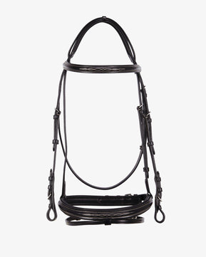 Sb-63 Saddlery Goods Anatomic Leather bridle embroideries with rubber reins