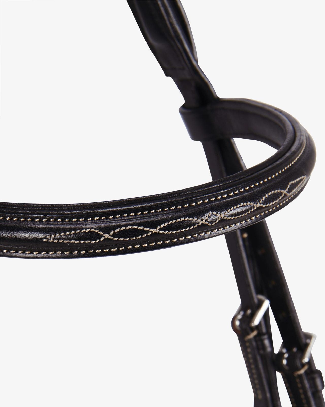 Sb-63 Saddlery Goods Anatomic Leather bridle embroideries with rubber reins