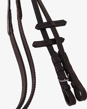 Sb-63 Saddlery Goods Anatomic Leather bridle embroideries with rubber reins