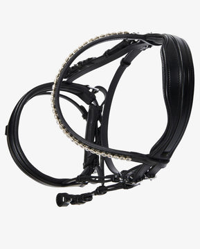 Sb-69 Saddlery Goods leather bridle with glitter Browband Noseband with Pull-Back Closure