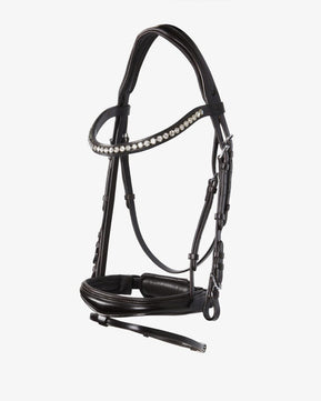 Sb-70 Saddlery Goods Leather Bridle with Glitter Crystal Noseband with Pull-Back Closure HAVANA