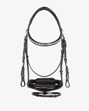 Sb-70 Saddlery Goods Leather Bridle with Glitter Crystal Noseband with Pull-Back Closure HAVANA