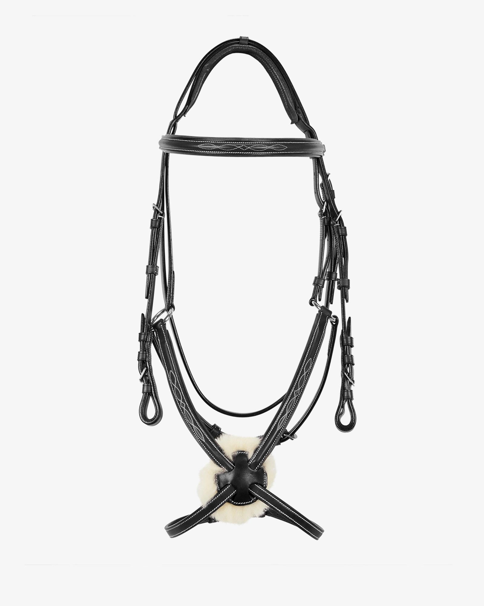 Sb-72 Saddlery Goods Bridle with Mexican Noseband and Synthetic Sheepskin BALCK