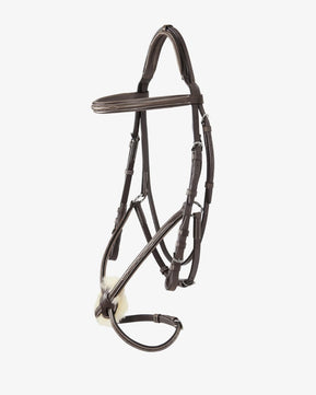 Sb-73 Saddlery Goods Bridle with Mexican Noseband and Synthetic Sheepskin BROWN