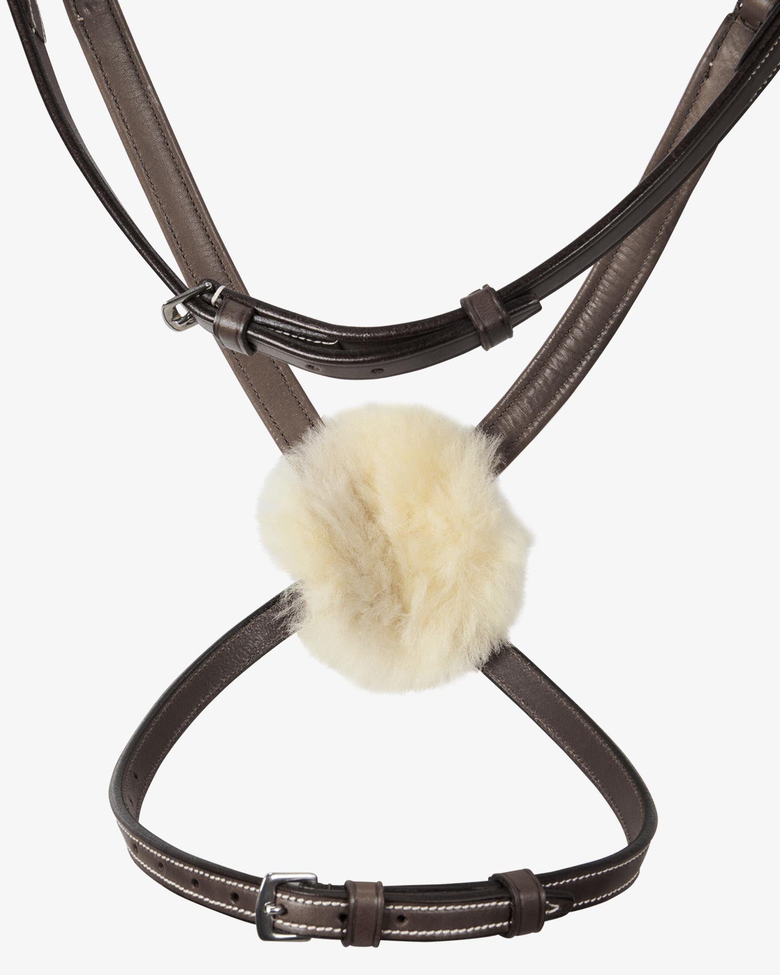 Sb-73 Saddlery Goods Bridle with Mexican Noseband and Synthetic Sheepskin BROWN