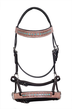 Saddlery Goods Fancy Tooled Sidepull Western Horse Bridle