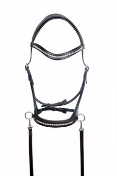 Saddlery Goods English Leather Bitless Sidepull Bridle Reins